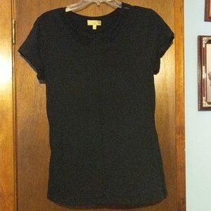 Black top with lace peter pan collar